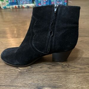 Lucky Brand black suede ankle booties